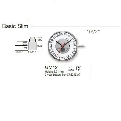 MIYOTA GM12 - CALENDÁRIO 6H