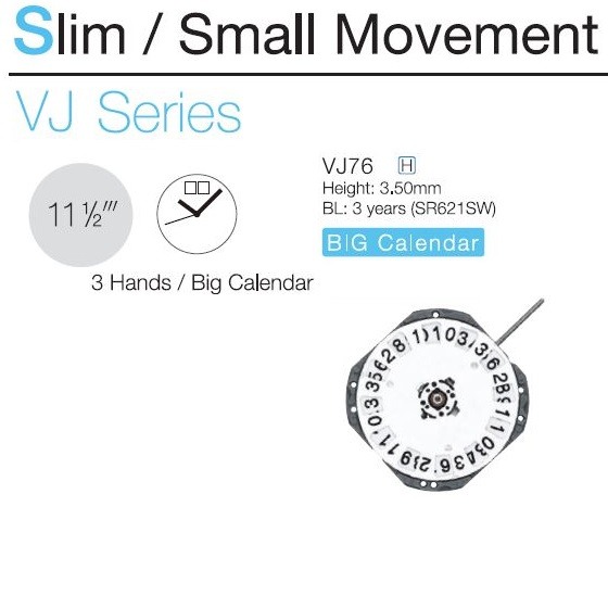 TMI-SEIKO VJ76 - CALENDÁRIO 12H