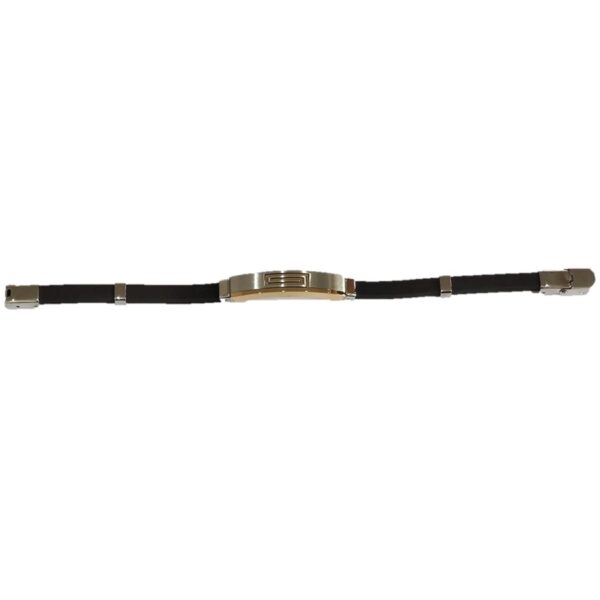 PULSEIRA PRETA COM APLICAÇÕES BICOLOR EM AÇO - D1799-1