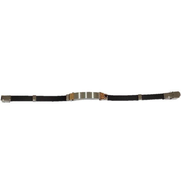 PULSEIRA PRETA COM APLICAÇÕES BICOLOR EM AÇO – D1799-4