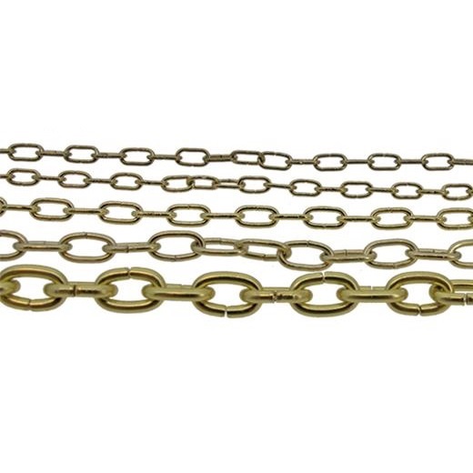 CORRENTE EM LATÃO 9.5X6.5X1.5MM - 180CM - CT7765