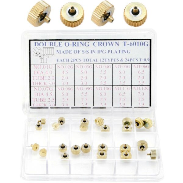 SORTIDO DE COROAS DOURADAS COM VEDANTE DUPLO (24PCS)