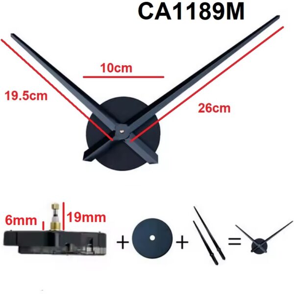 MOVIMENTO DE PAREDE QUARTZ 19X6MM COM PONTEIROS GRANDES – CA1189M